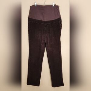 Thyme Maternity  Corduroy Pants Size M Brown  Straight Leg